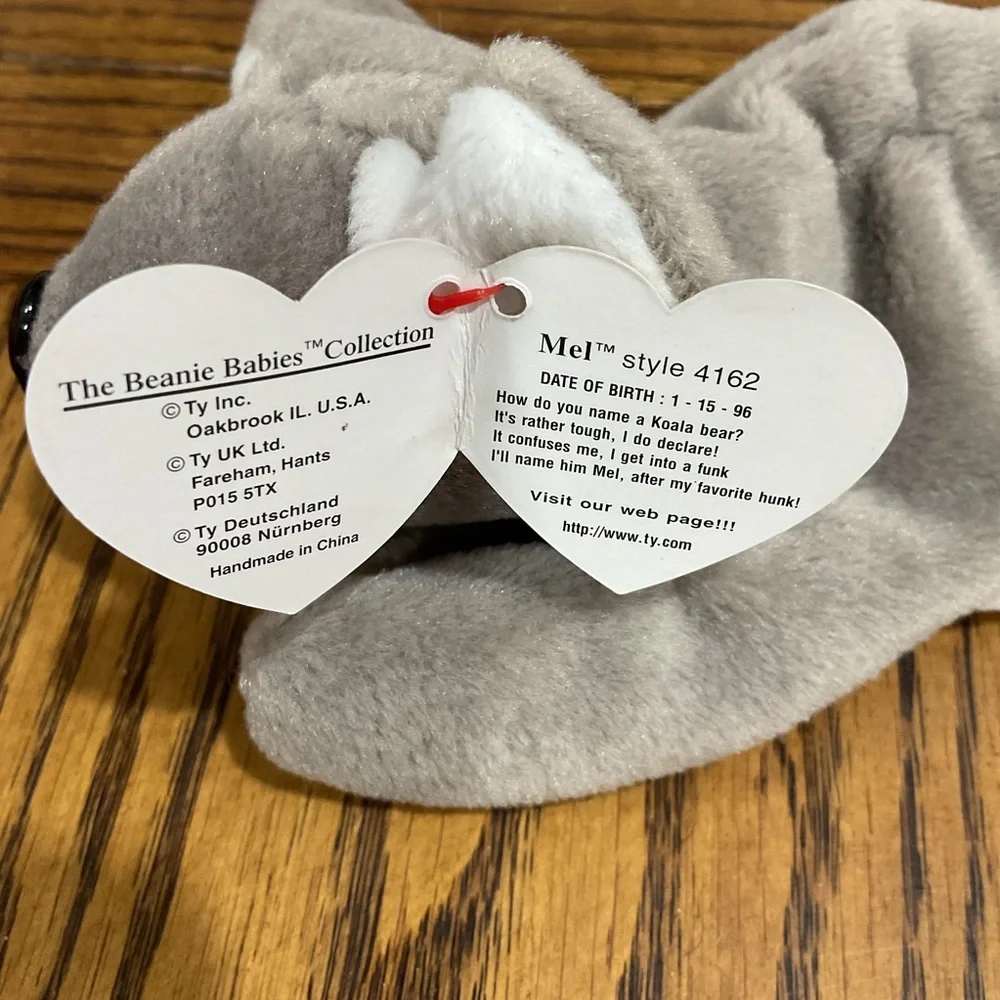Ty Beanie Babies Plush Bear Trio: Koala Mel, Blackie & Cubbie